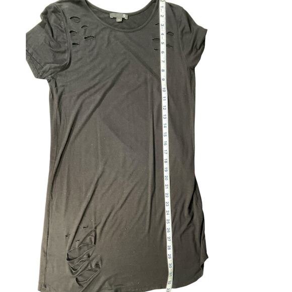 G BY Guess Short Sleeved Black Dress with Distressed Details Soft Size Small - Picture 8 of 10